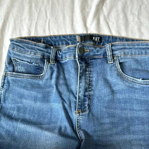 Kut From The Kloth Connie Jeans High Rise Fab Ab Crop size 12 distressed - Picture 2 of 7